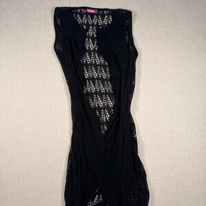 VINTAGE Y2K WOMEN'S FULL LENGTH BLACK KNIT CARDIGAN SHAW SAY WHAT